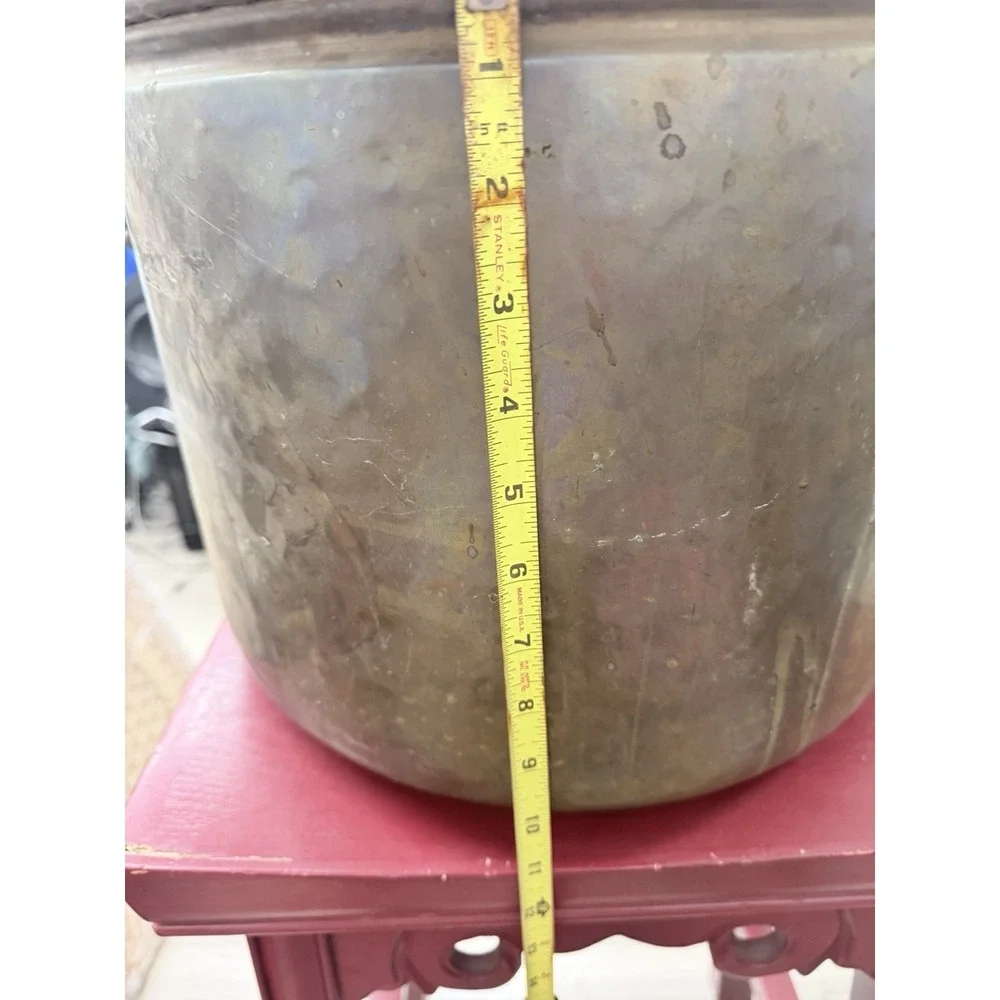 Vintage Copper Jardinniere 14in‎ Round Pot For Planter